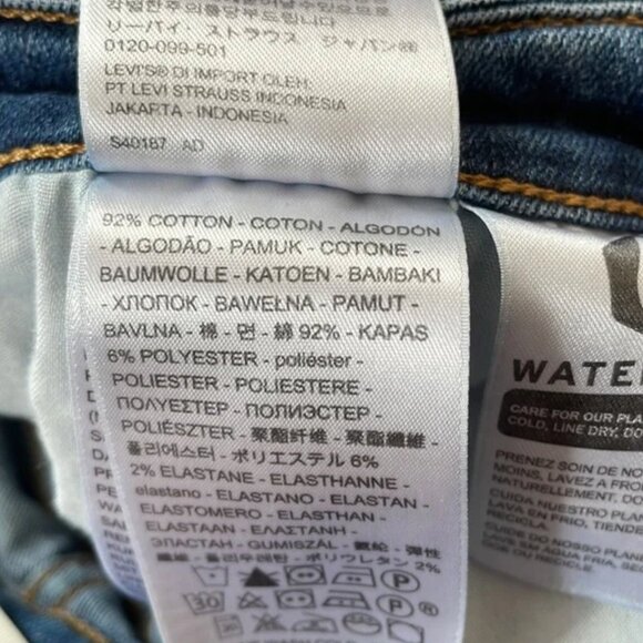 Levi's Jeans Womens 32 Blue 711 Mid Rise Skinny Distressed Medium Wash Casual - Picture 7 of 9